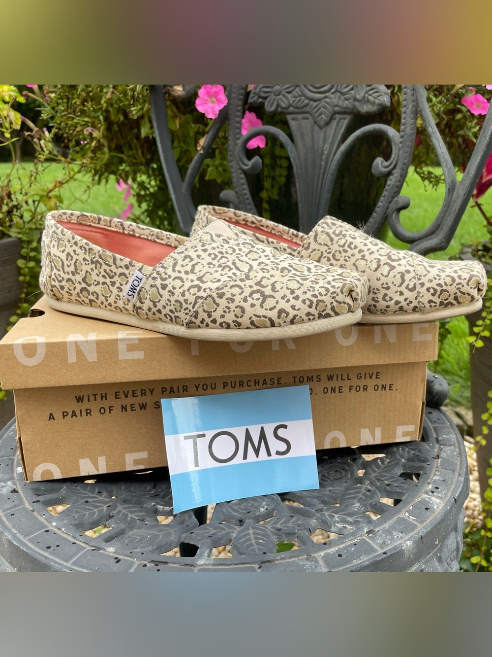 TOMS Women’s Leopard Print Moccasins in Beige and Brown